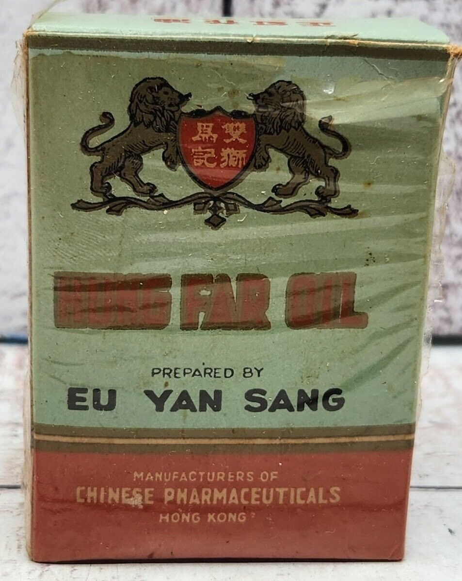 Vintage Hung Far Oil Eu Yan Sang Hong Kong Chinese Asian Collectible