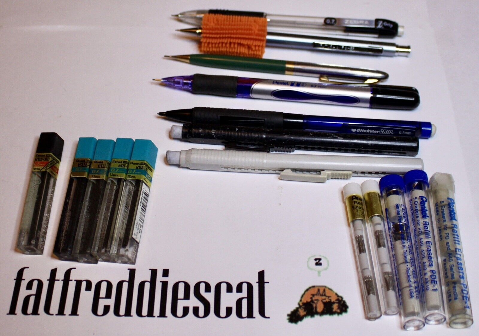 Lot Of Mechanical Pencils, Lead & Erasers