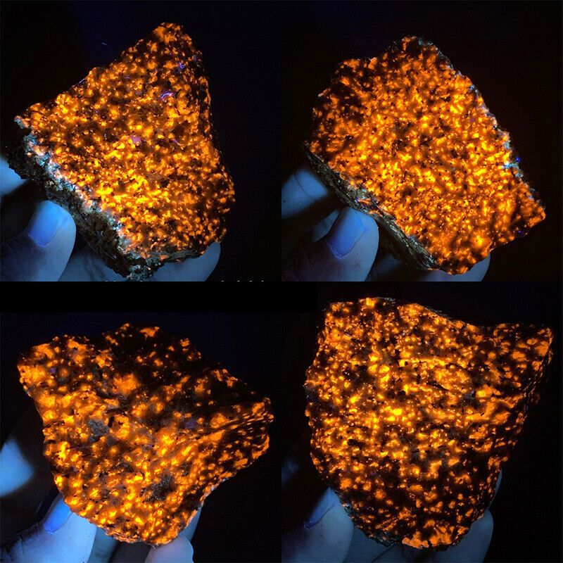 100g Raw Rough Yooperlite Flame Fire Stone Mineral Crystal Rock UV Fluorescent