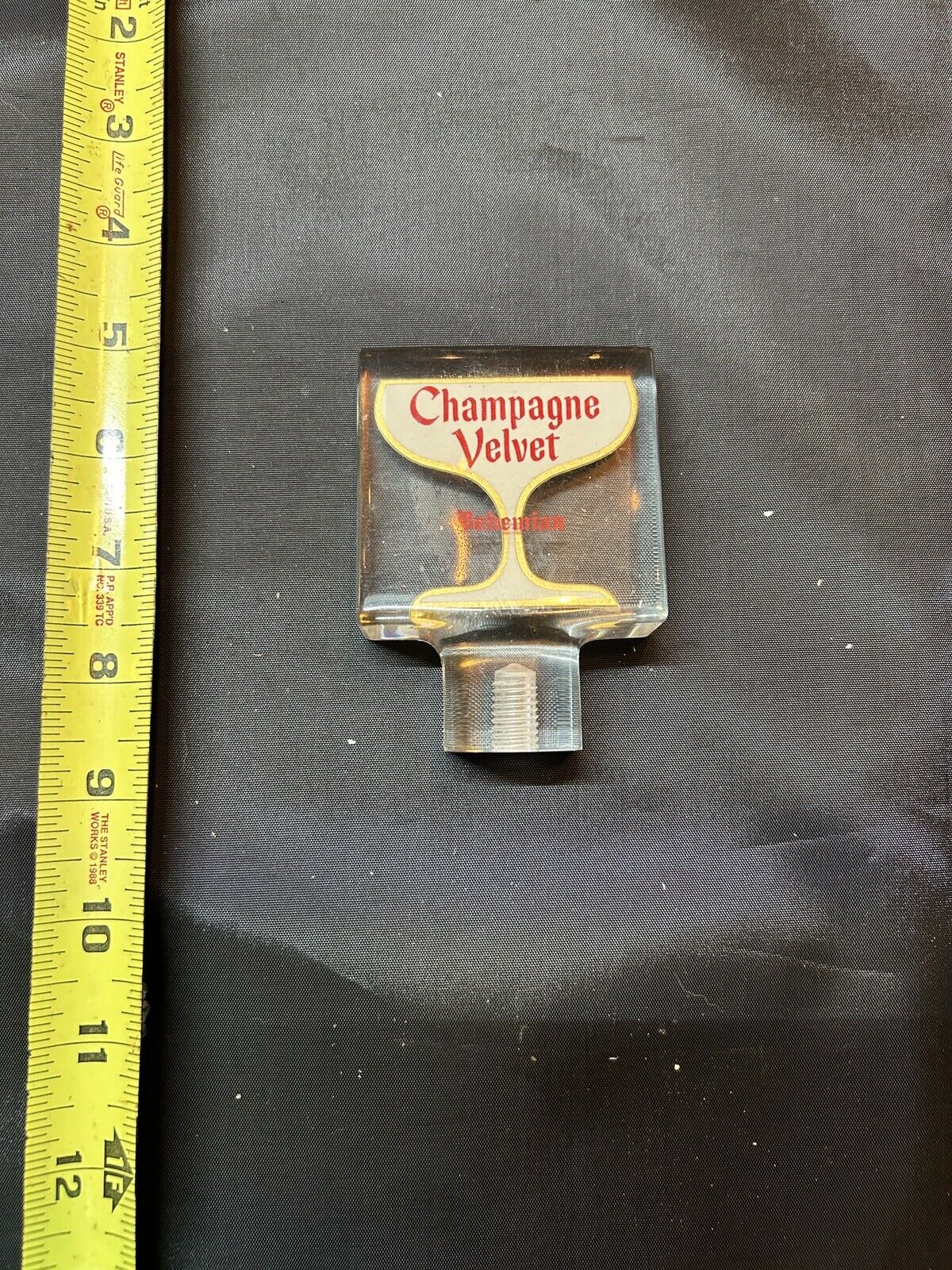 NEW Rare Vintage Antique Champagne Velvet Acrylic Lucite Beer Tap Handle Knob