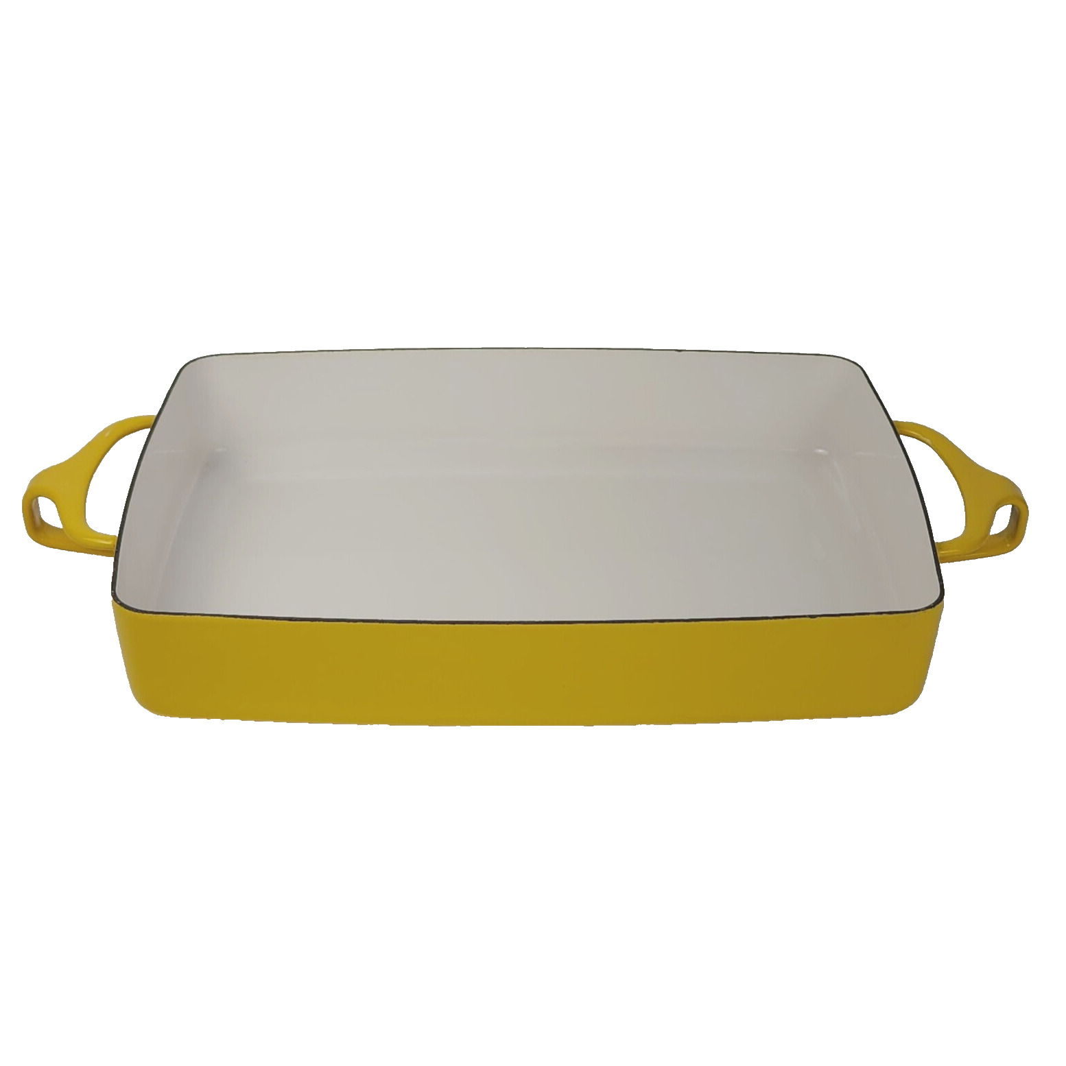 Vintage Dansk Designs France IHQ Kobenstyle Yellow Enamel Baking Pan Dish 2Qt