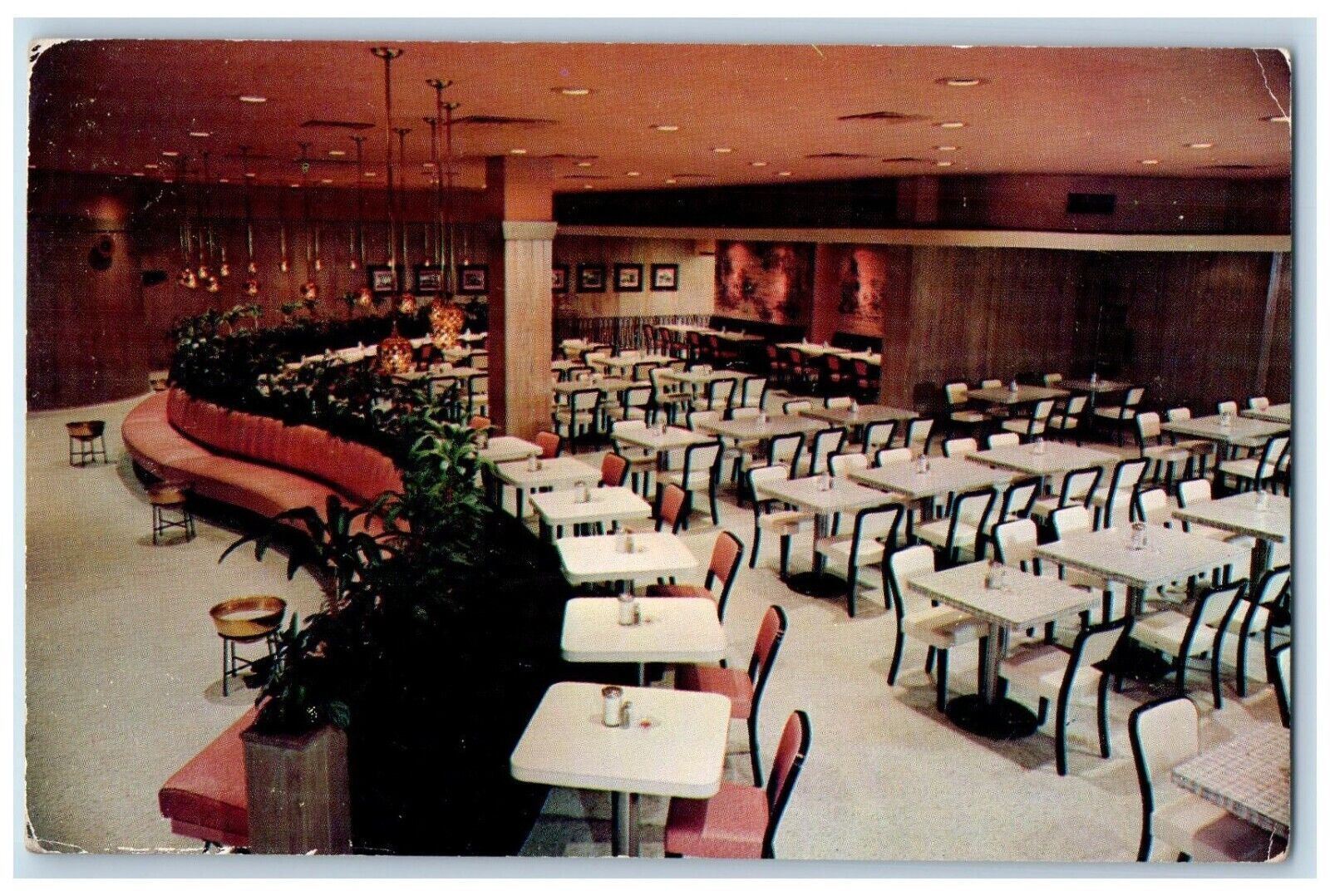 Kansas City MO, S-Shaped Sofa Dazzling Decor Putsch\'s Cafeteria Postcard