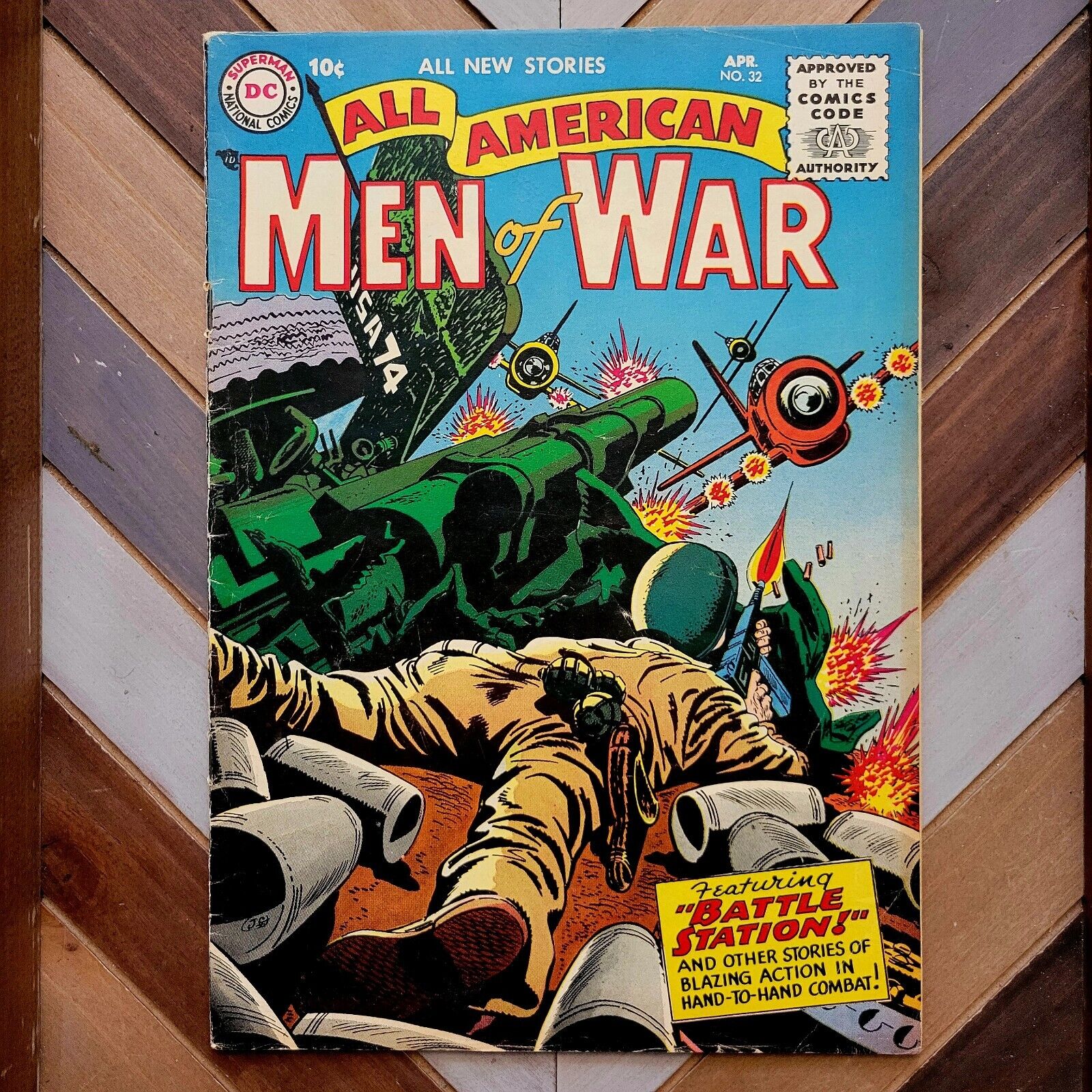 ALL-AMERICAN MEN OF WAR #32 VG/FN (DC 1956) BATTLE STATION Wally Wood SILVER AGE