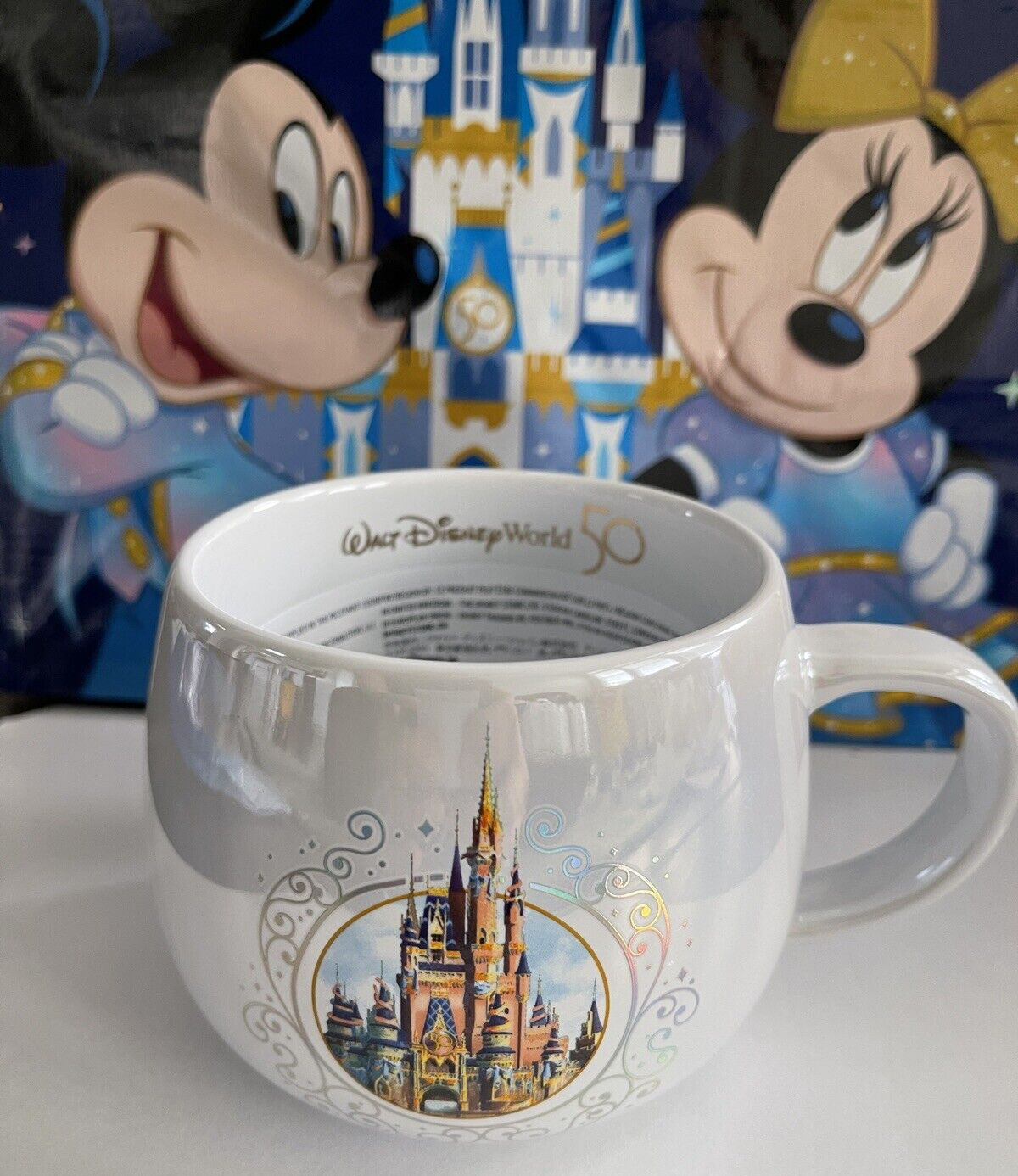 Walt Disney World 50th Anniversary Cinderella Castle Mug Coffee Cup rare
