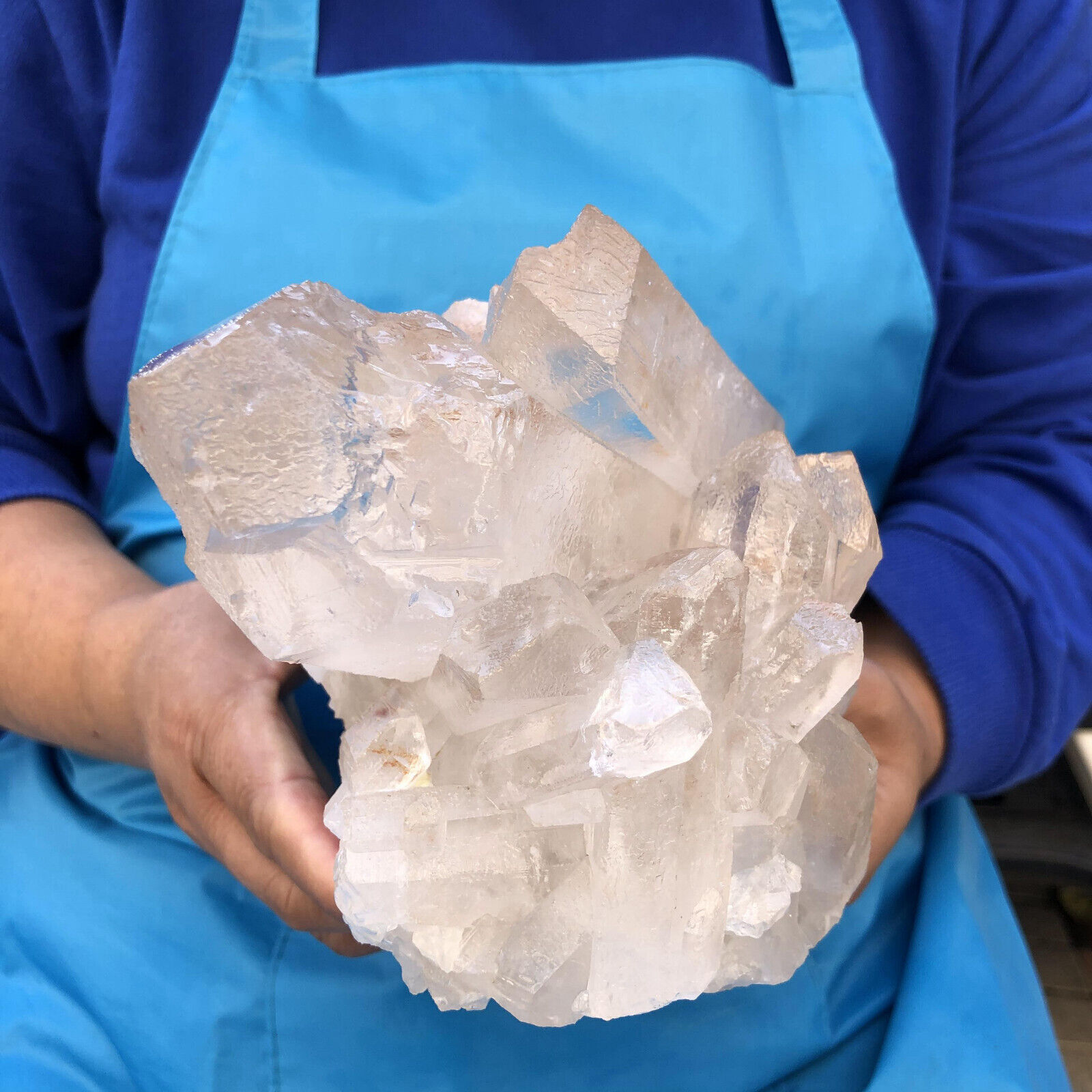 6.44LB Natural clear quartz white crystal clusterd speciman healing decor