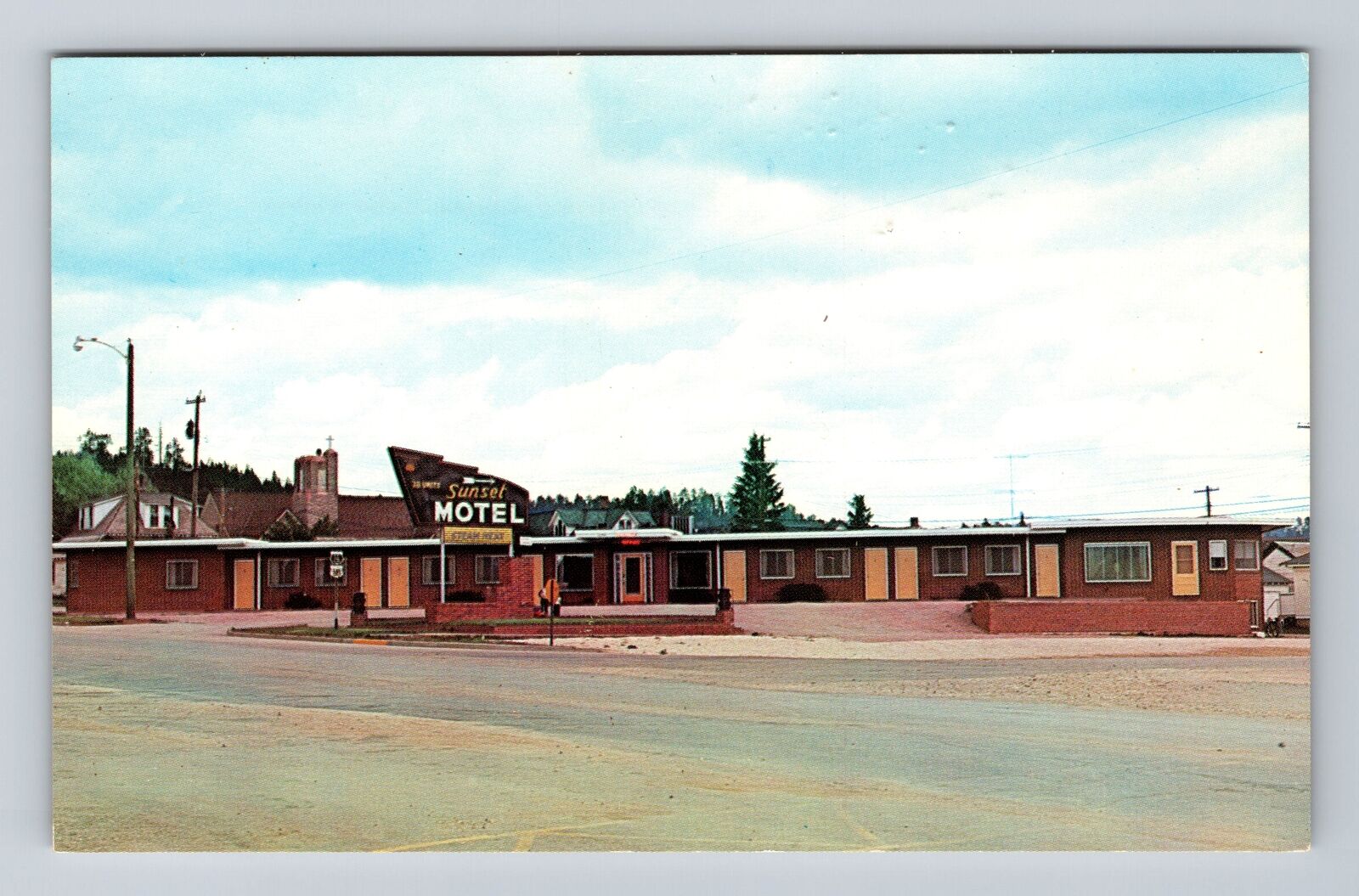 Custer SD-South Dakota, Sunset Motel, Advertising, Antique Vintage Postcard