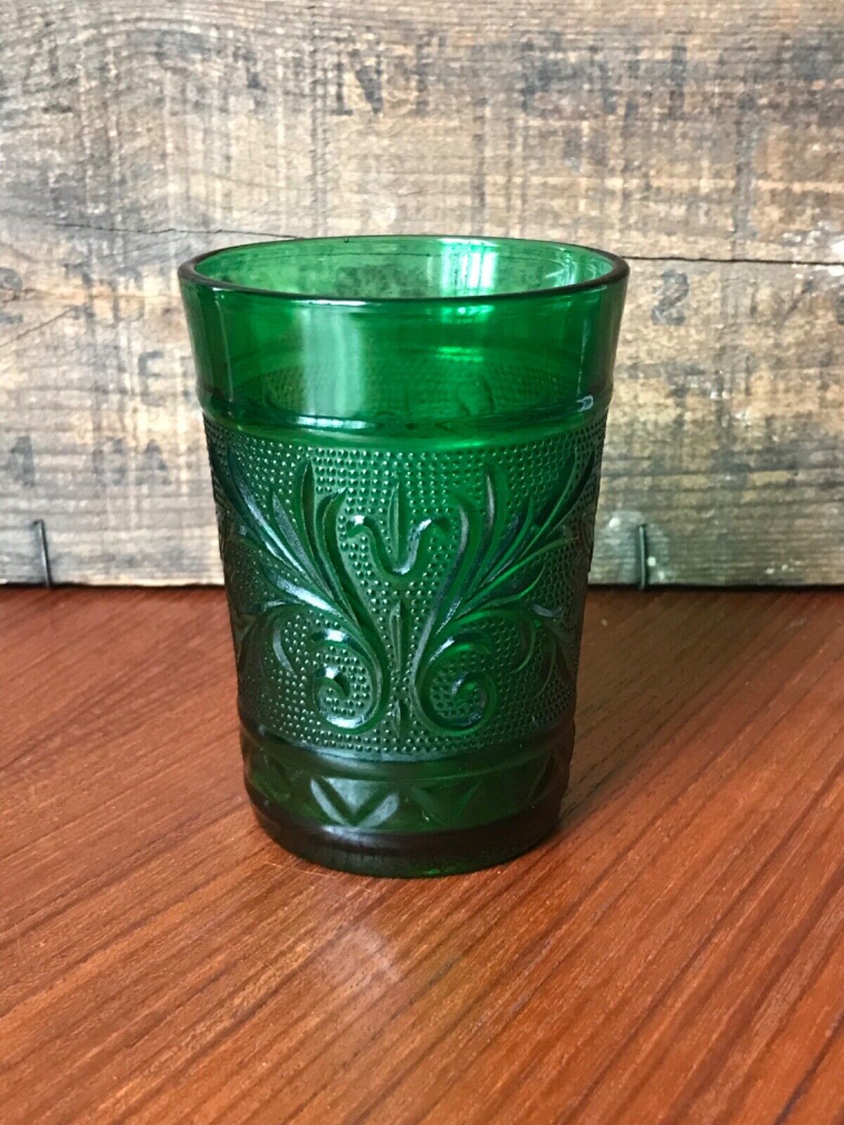 Vintage Anchor Hocking Forest Green Tumbler Glass ~ USA 1939-1964