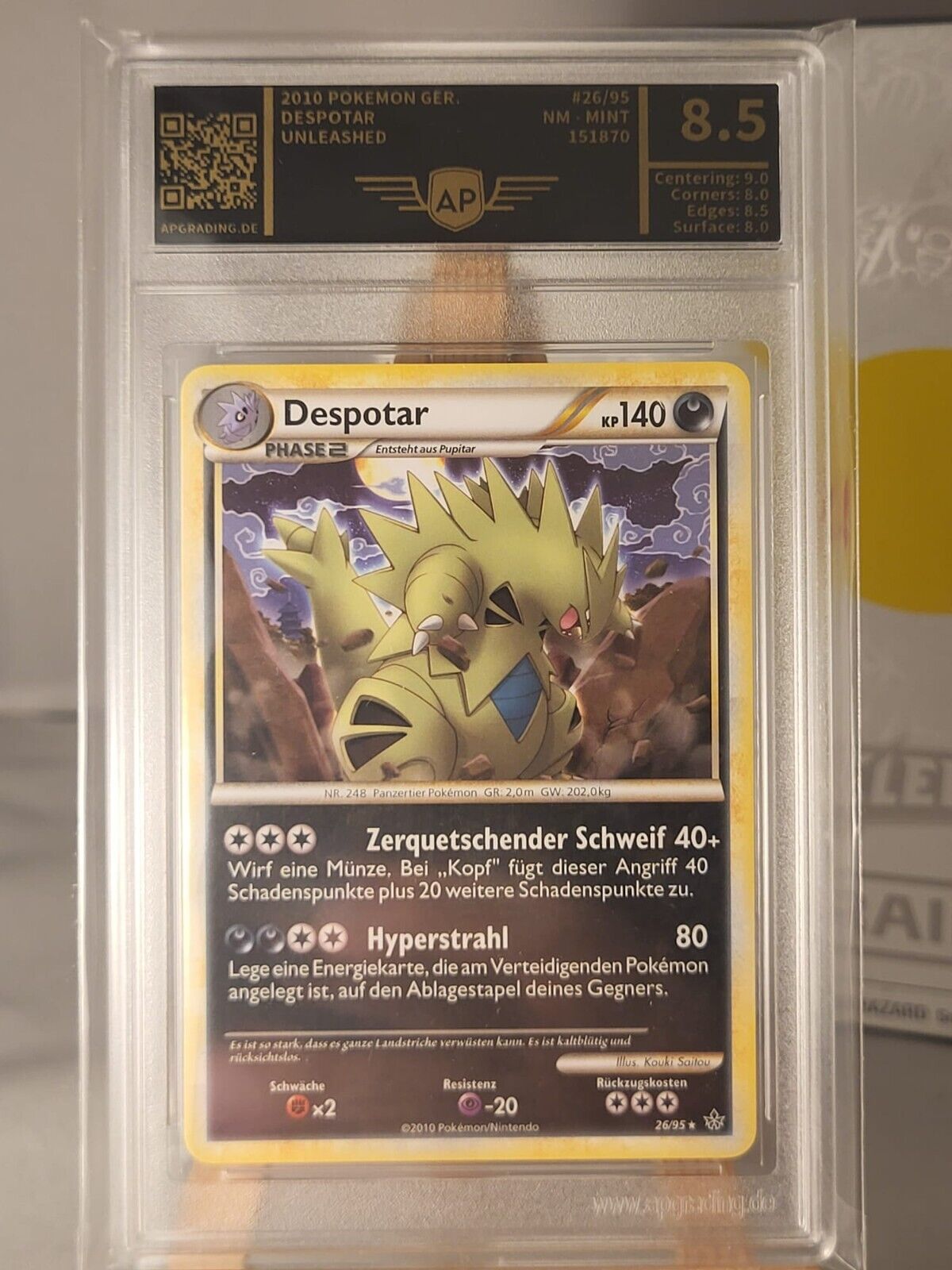 Pokemon Despotar H&S Unleashed 26/95 Near Mint German Card AP 8.5 PSA Vintage
