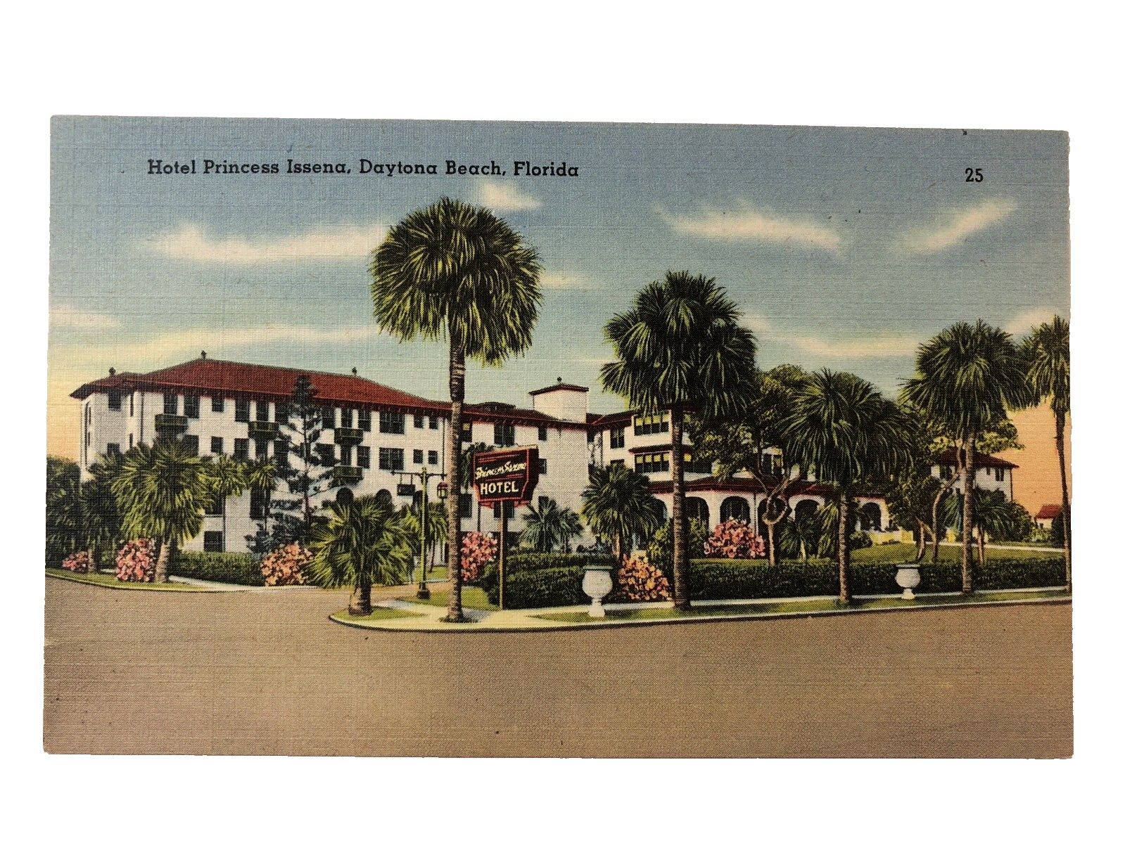 Daytona Beach FL Florida Hotel Princess Issena, Advertising Vintage Postcard