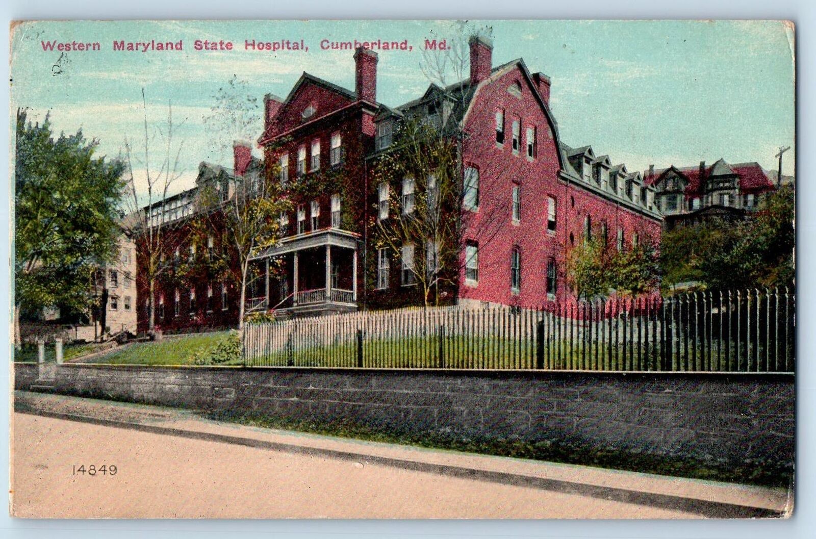 Cumberland Maryland MD Postcard Western Maryland State Hospital Building 1912