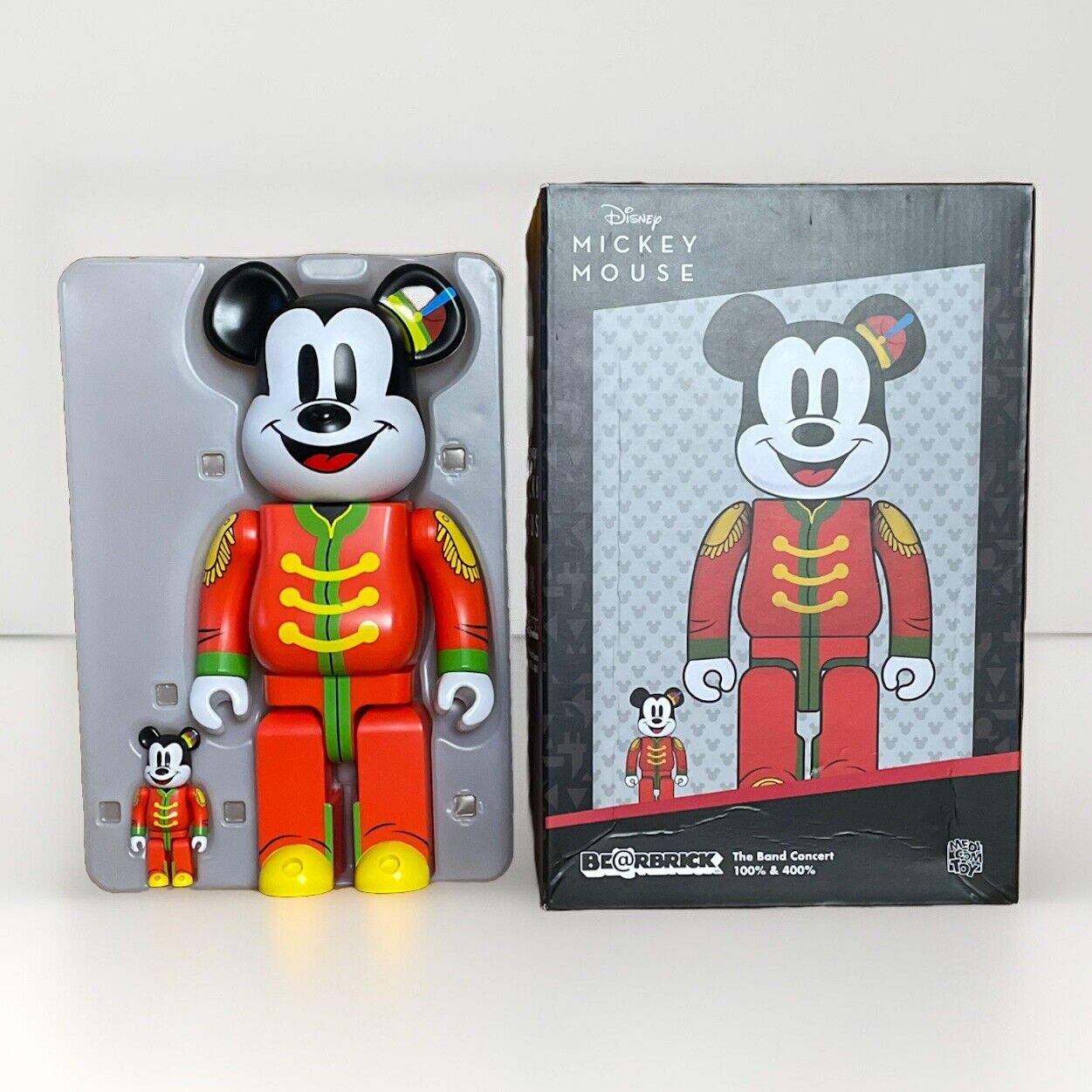 Disney Mickey Mouse “The Band Concert” 100% & 400% Bearbrick Set by Medicom Toy