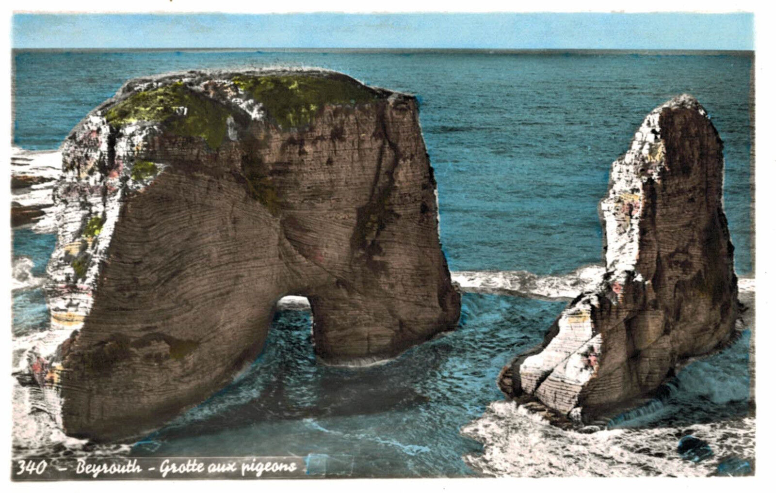 RPPC,Beirut,Lebanon,Pigeons Grotto,Color,Middle East,# 340,c.1950s