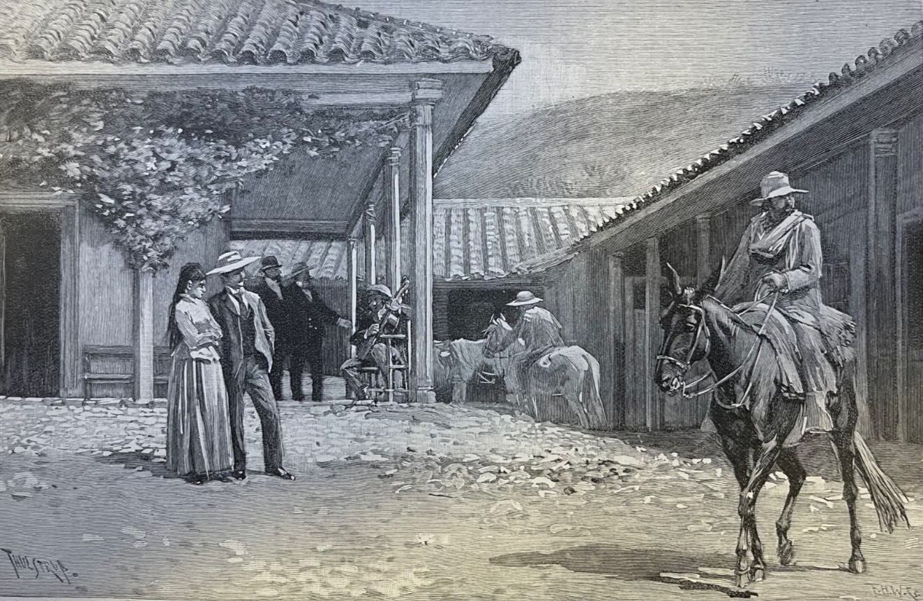 1890 Agricultural Chili Los Andes Urmeneta Vineyard Angol illustrated