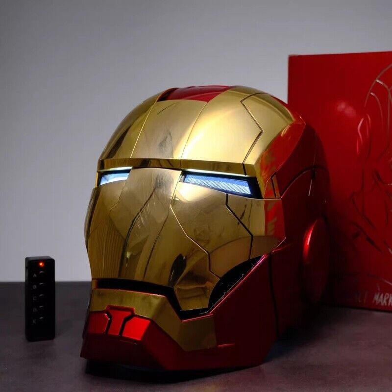 Autoking Iron Men Gold Helmet MK5 1/1 Voice-controlled Wearable Transform Prop