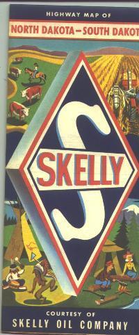1967 Skelly Oil North & South Dakota Vintage Road Map