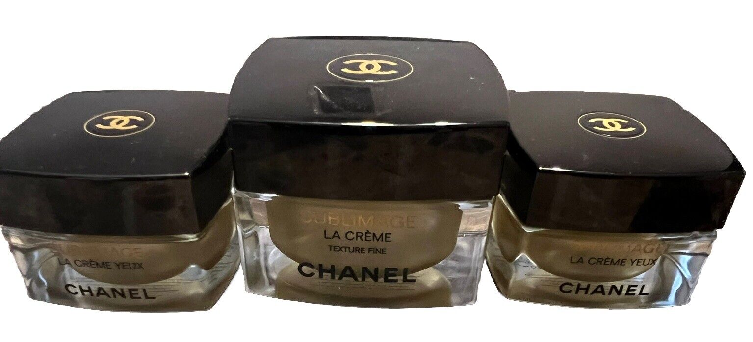 3 EMPTY Chanel Jars  Sublimage LA Crème For Staging / Display 1.7 And 2   0.5 OZ