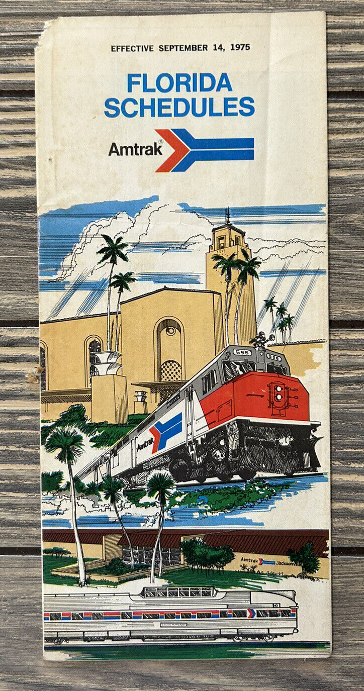 Vintage 1975 September 14 Florida Schedules Amtrak Brochure Pamphlet
