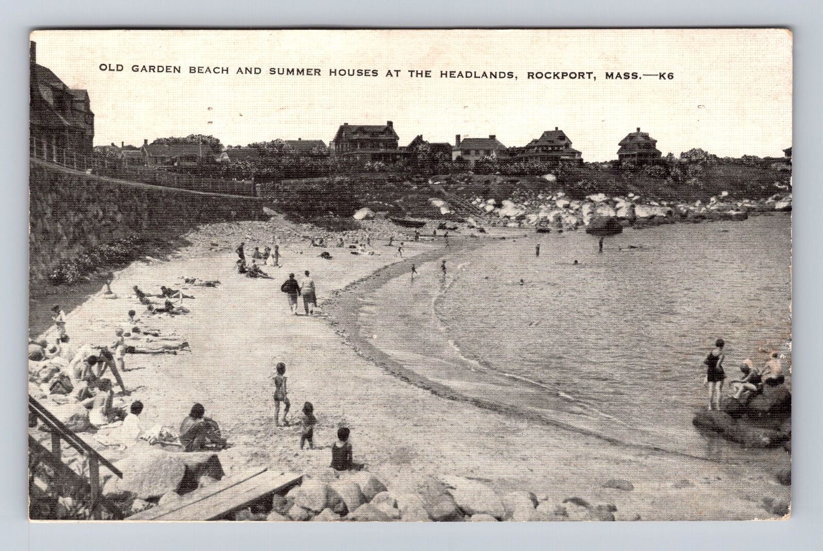 Rockport MA-Massachusetts, Garden Beach, Summer Houses, Vintage c1947 Postcard