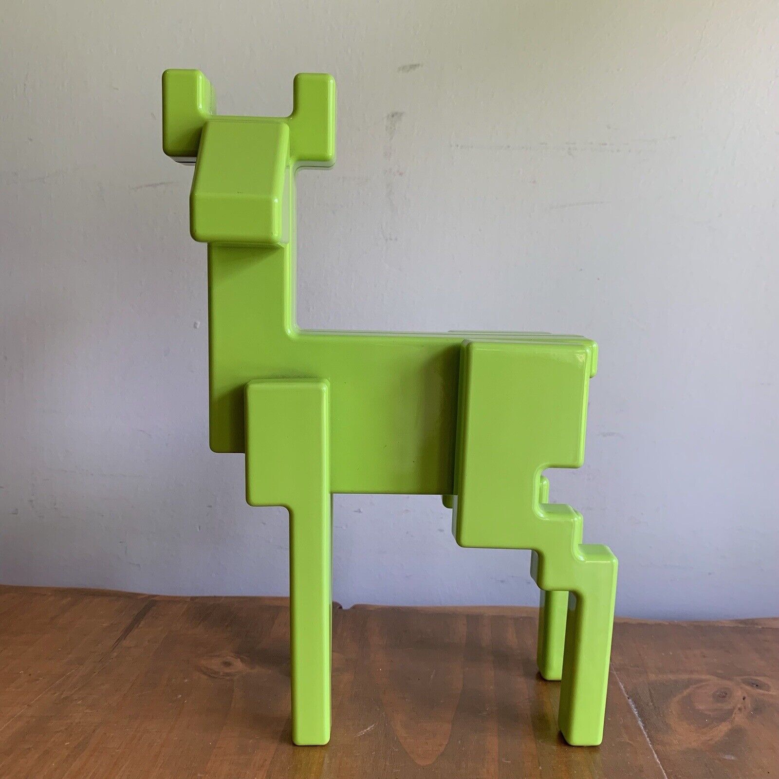 VINTAGE Monika Mulder x IKEA Metal Pixel DEER Sculpture Figurine Lime Green 9x7