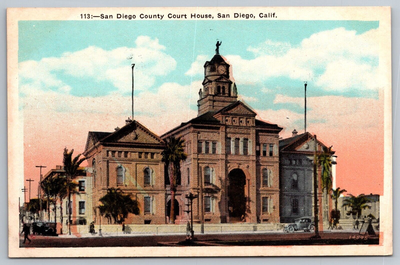 San Diego County Court House. California Postcard