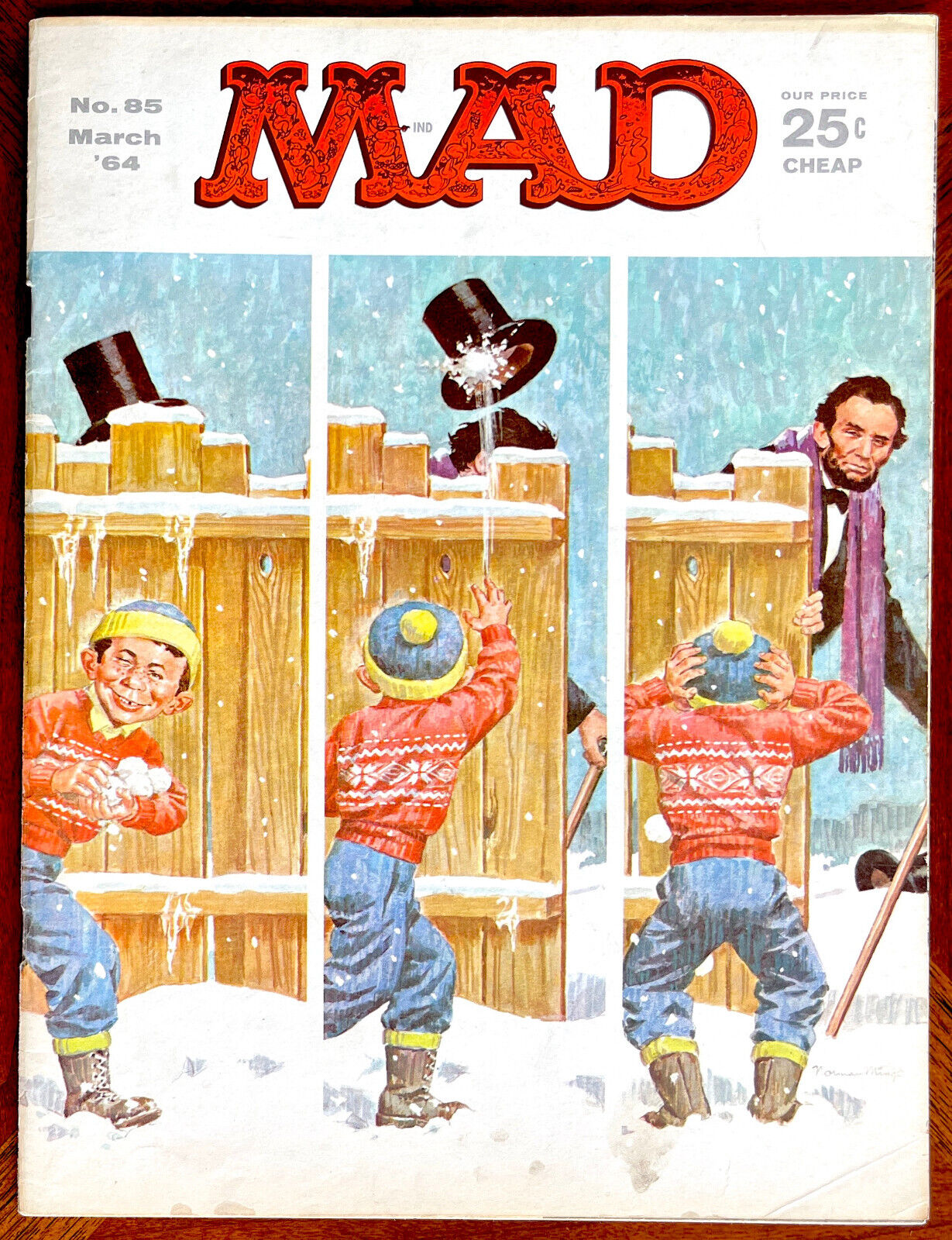 MAD MAGAZINE #85 - Famous Abe Lincoln Cover  Fine/Very Fine  1964