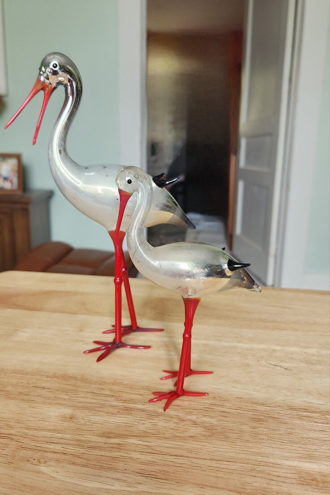ANTIQUE 1920sGERMAN BIMINI ART Glass Mercury Glass Birds