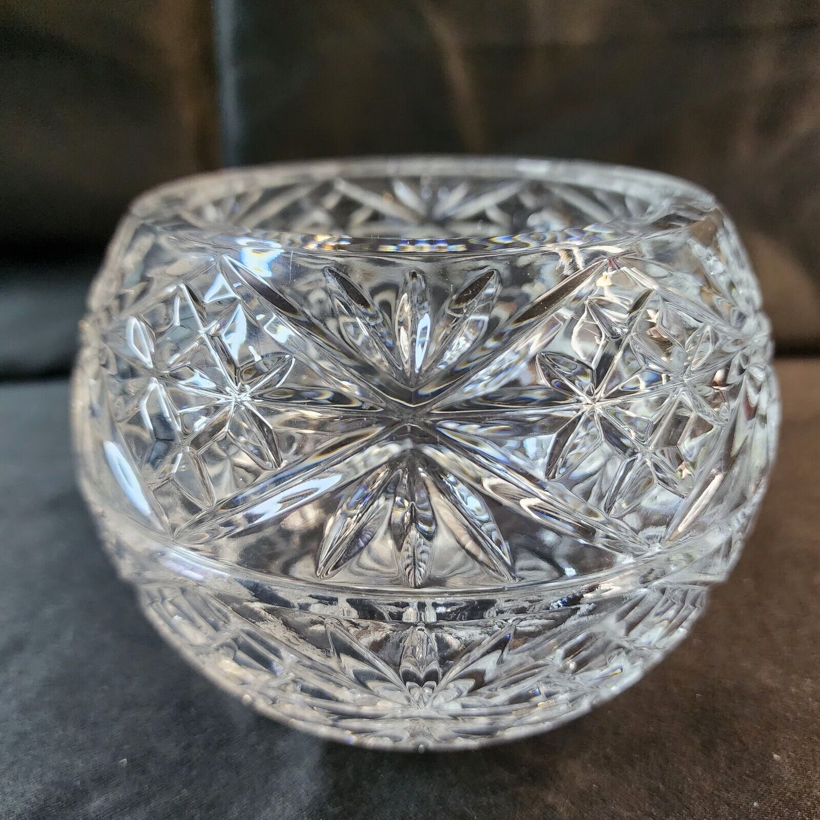 Crystal Rose Bowl Clear Glass, Cut Designs Rose Bowl Vase