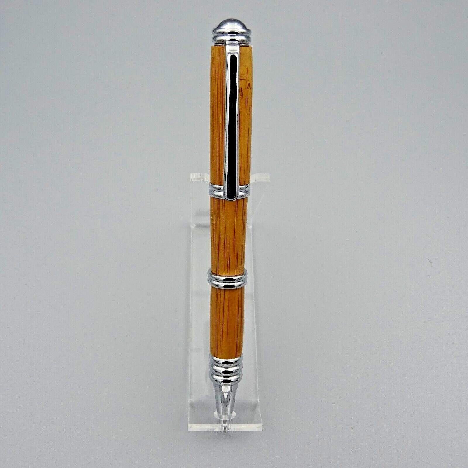 SEGMENTED TWIST PEN with BAMBOO BARREL and CHROME TRIM