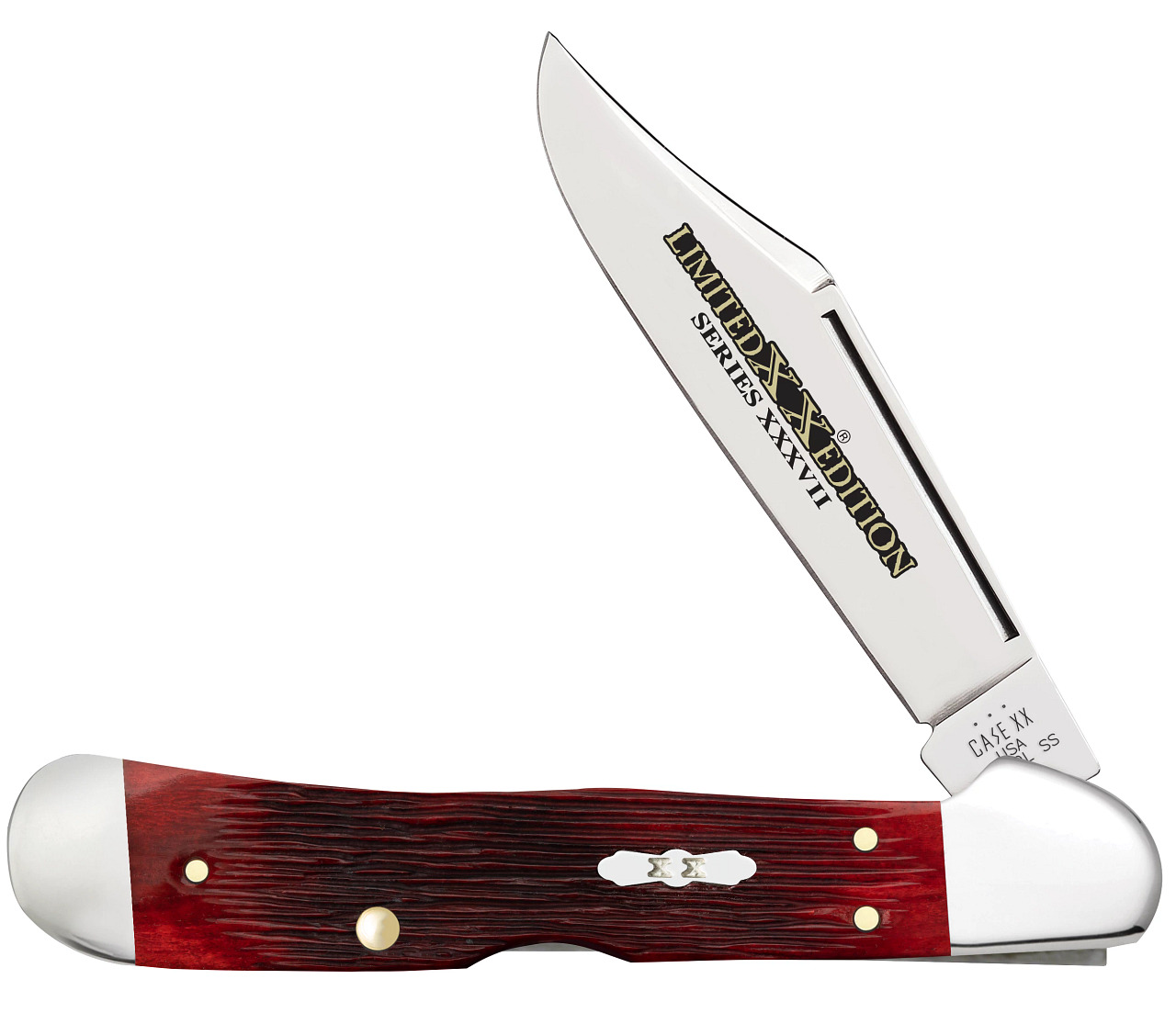 Case XX Knives Copperlock Barnboard Jig Red Bone 12213 Stainless Pocket Knife