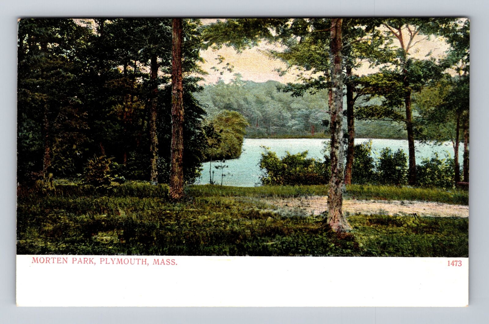 Plymouth MA-Massachusetts, Scenic View Morten Park, Antique Vintage Postcard