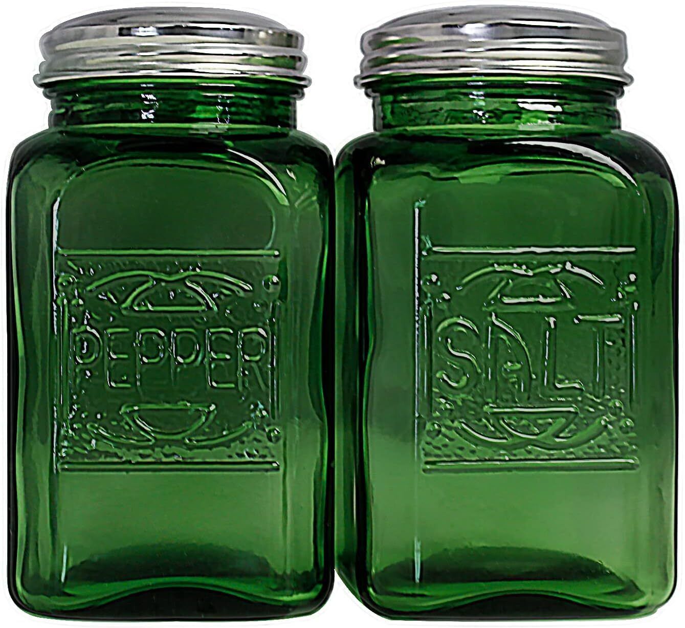 Kerixi Vintage Salt and Pepper Shakers (Green, Large)