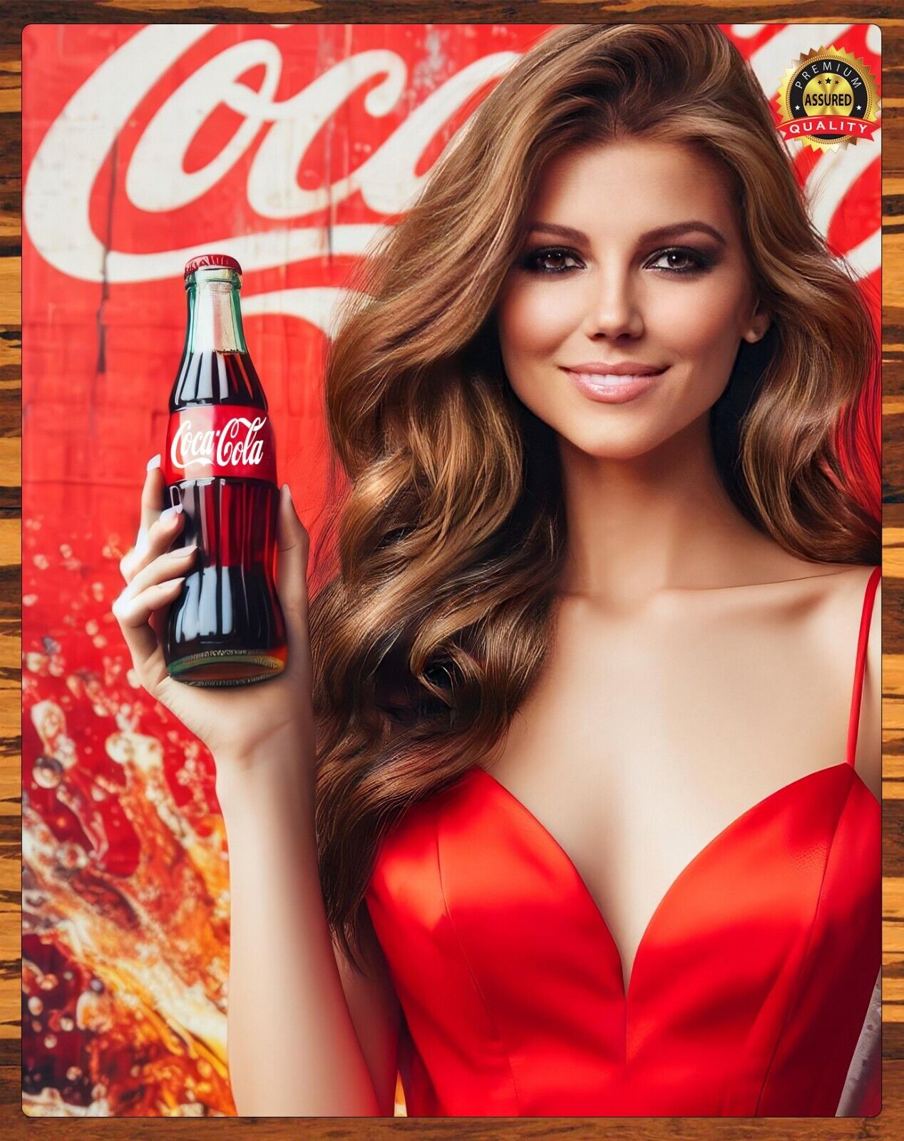 Coca-Cola - Coke - Soda - Beautiful Lady - 1990s - Metal Sign 11 x 14