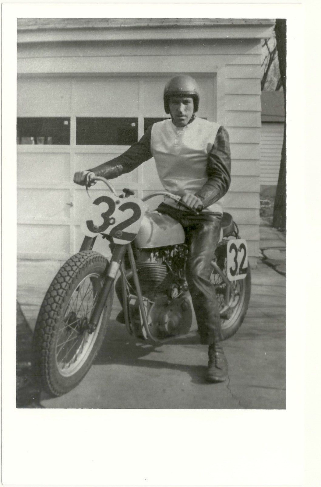Real Photo Motorcycle 50s Daytona 200 Beach Racing, #32 VTG Kodak 5x8 Florida