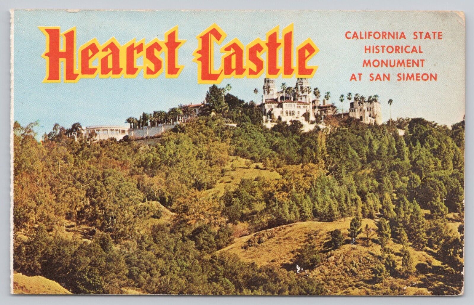 San Simeon California, Hearst Castle on Enchanted Hill, Vintage Postcard