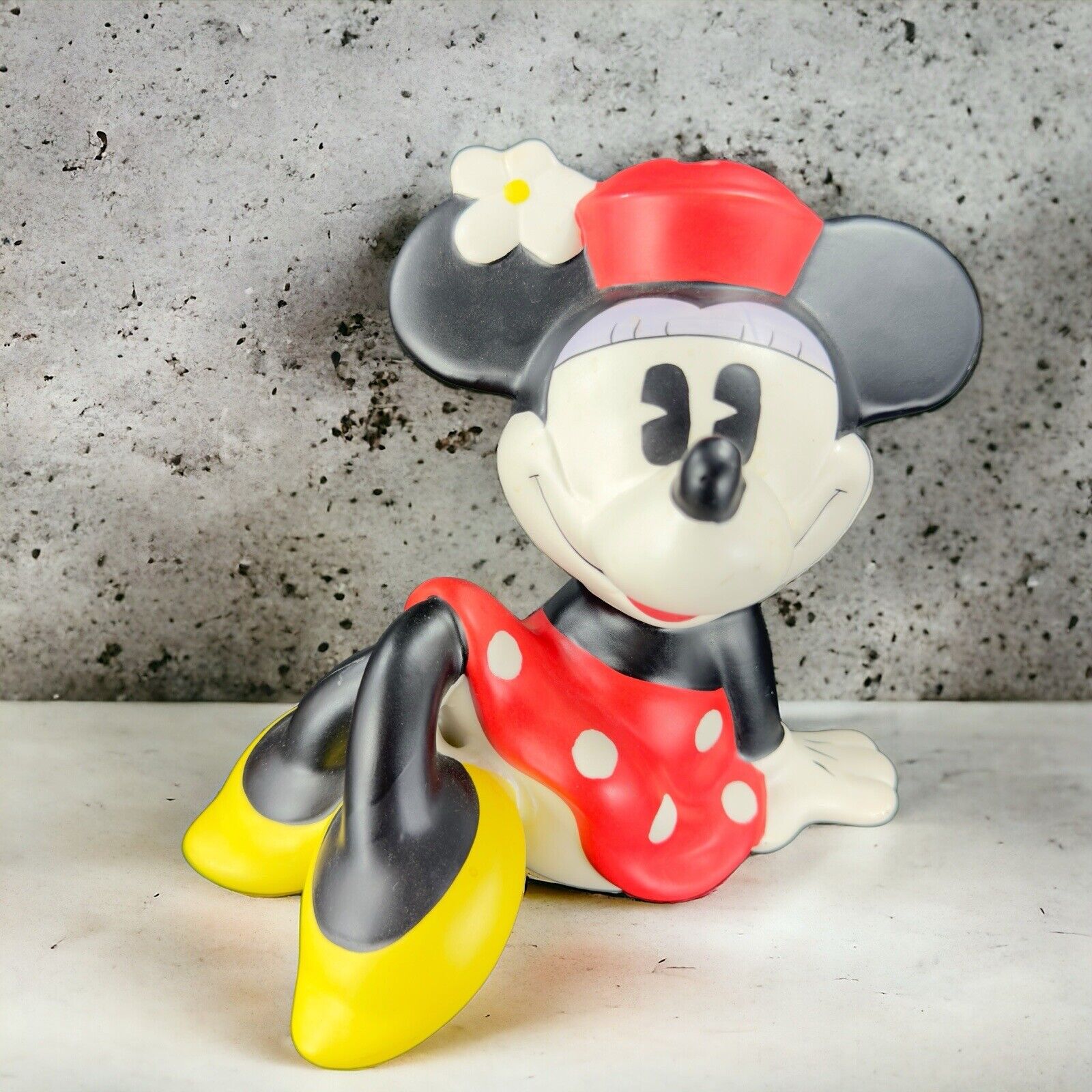Disney Mini Mouse Ceramic Whimsical Figural Coin Bank Enesco Marked Decor