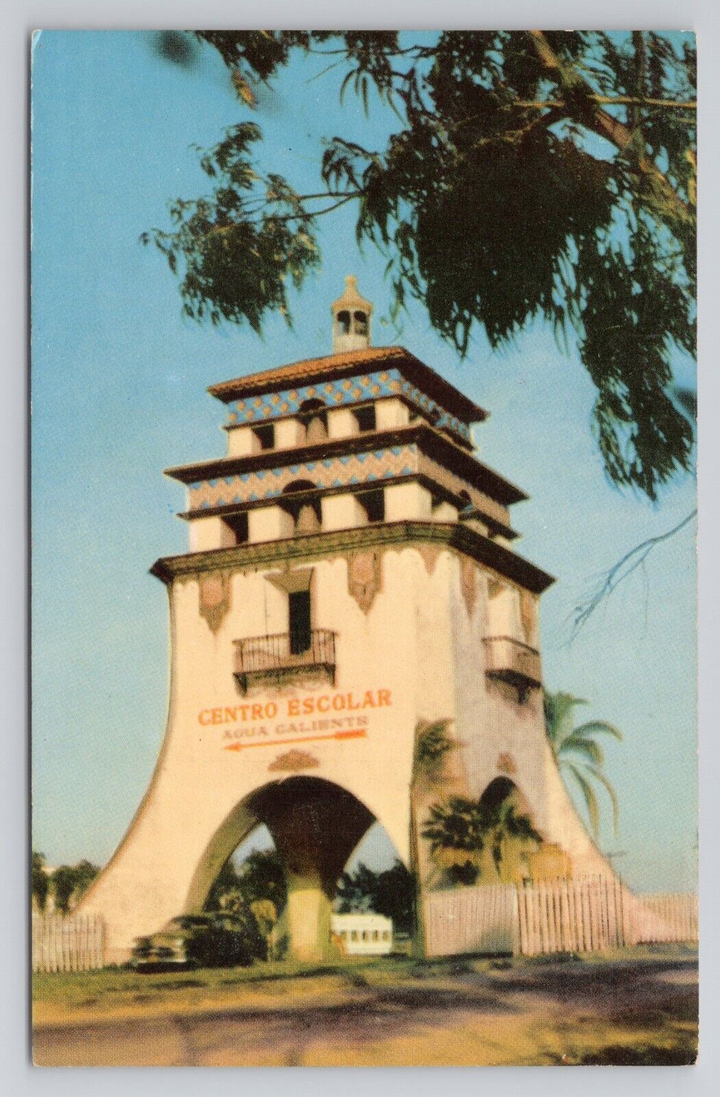 Postcard Campanario Campanile Doorway Agua Caliente Race Track Tijuana Mexico