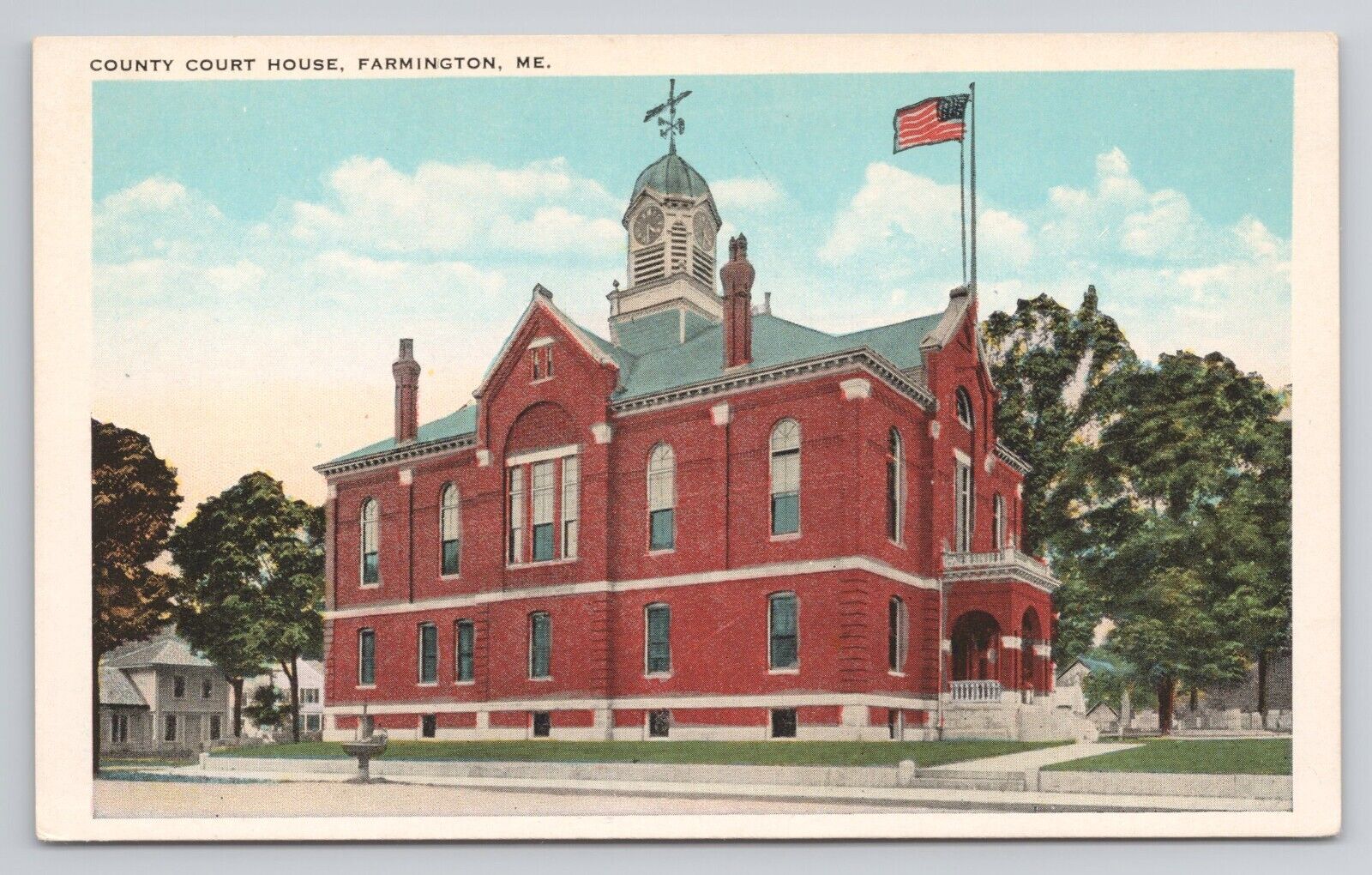 Postcard County Court House Farmington Maine