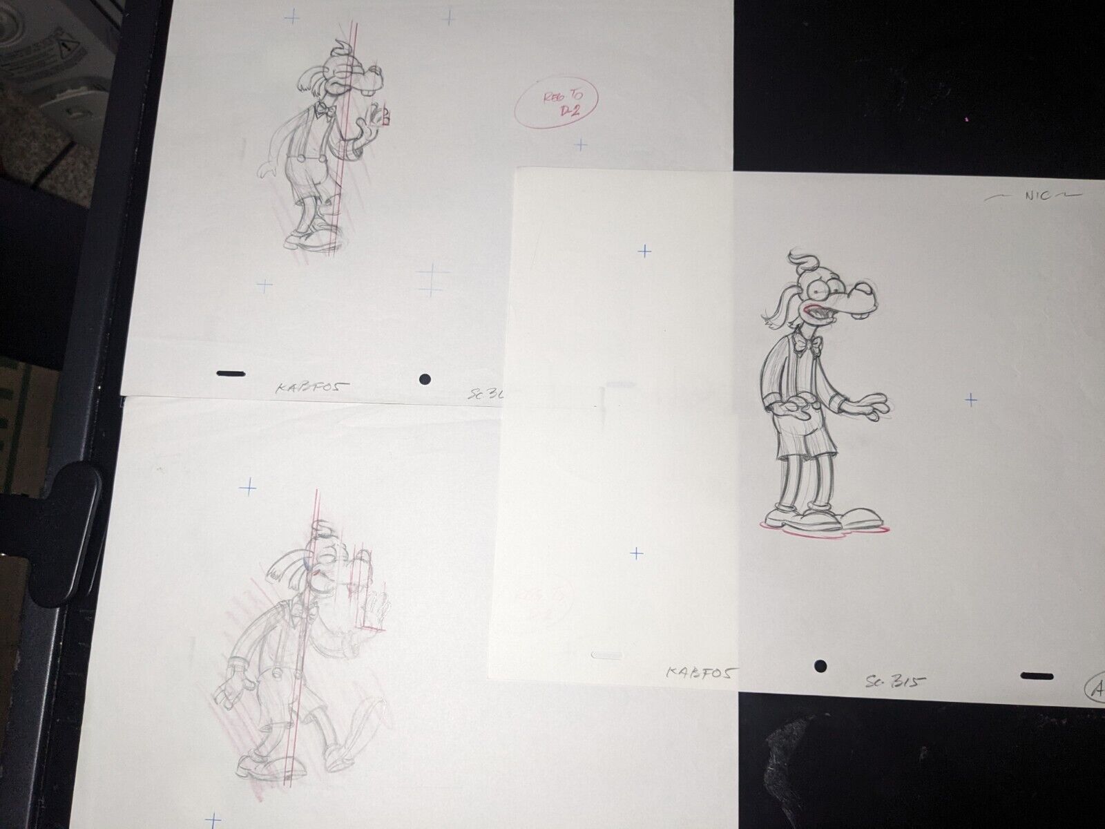 The Simpsons Animation Cel WACKY DOG ( Disney Goofy ) Vintage Cartoons I9 8