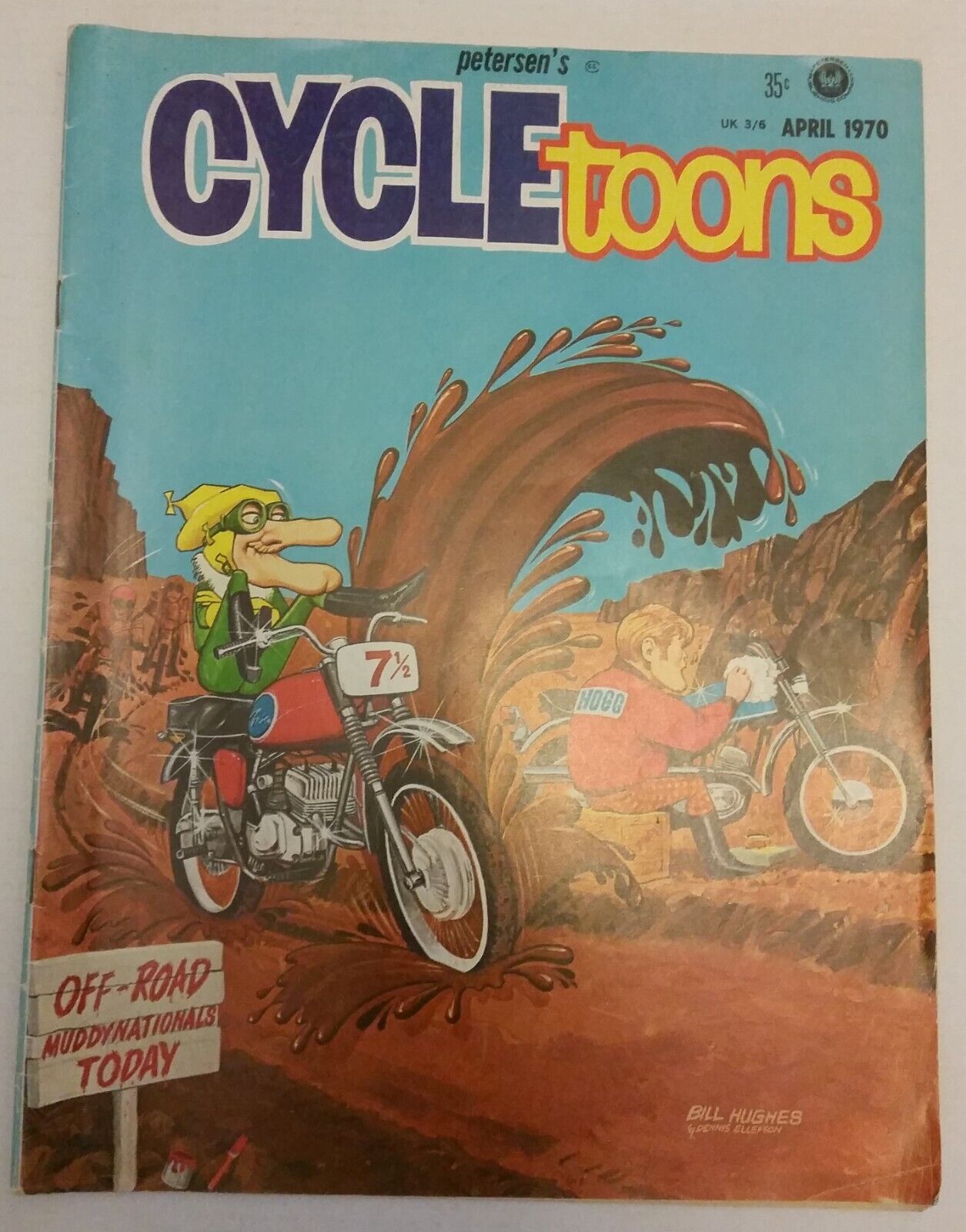 Vintage Cycletoons April 1970 Like New Pre-owned. Motorcycle humor. Bill Hughes.