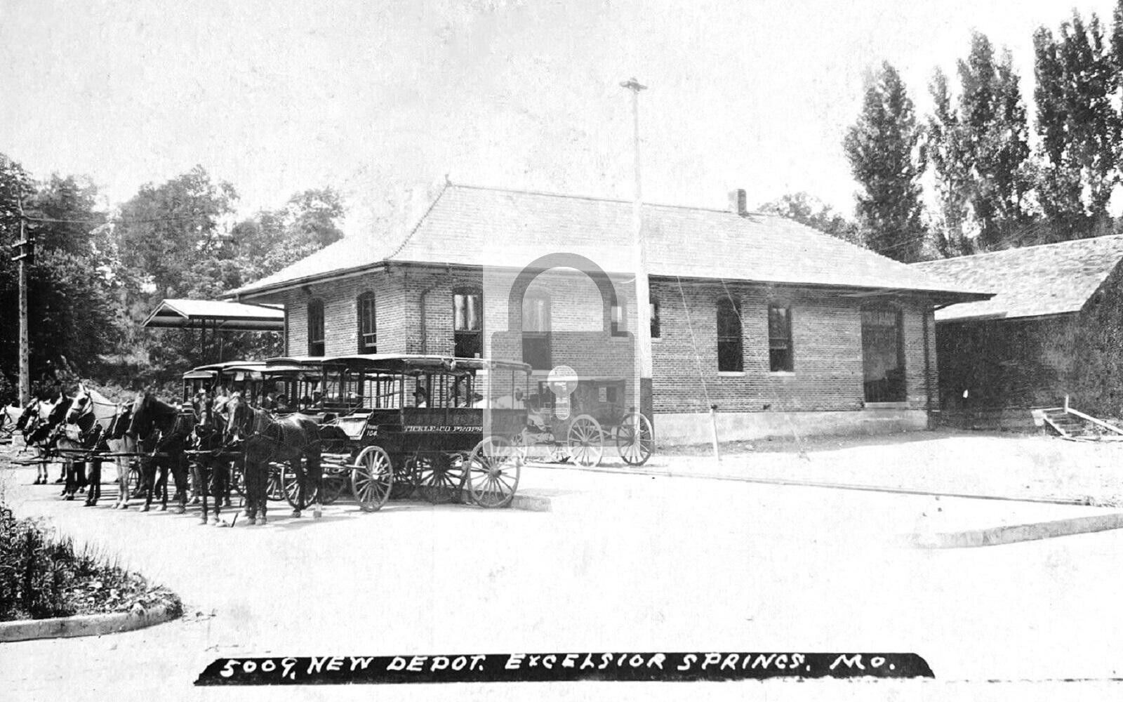 Railroad Train Station Depot Excelsior Springs Missouri MO Reprint Postcard