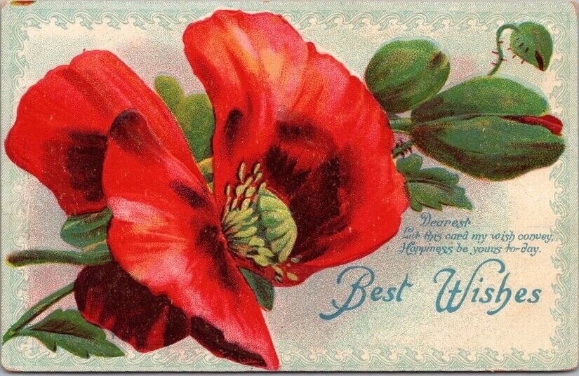 c1910s Romance Greetings Embossed Postcard 