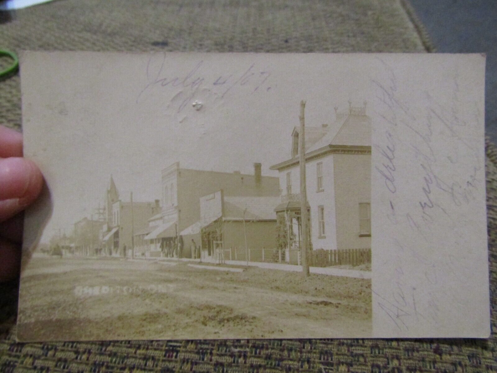 RPPC Crediton Ontario Town Scene 1907 Postmark