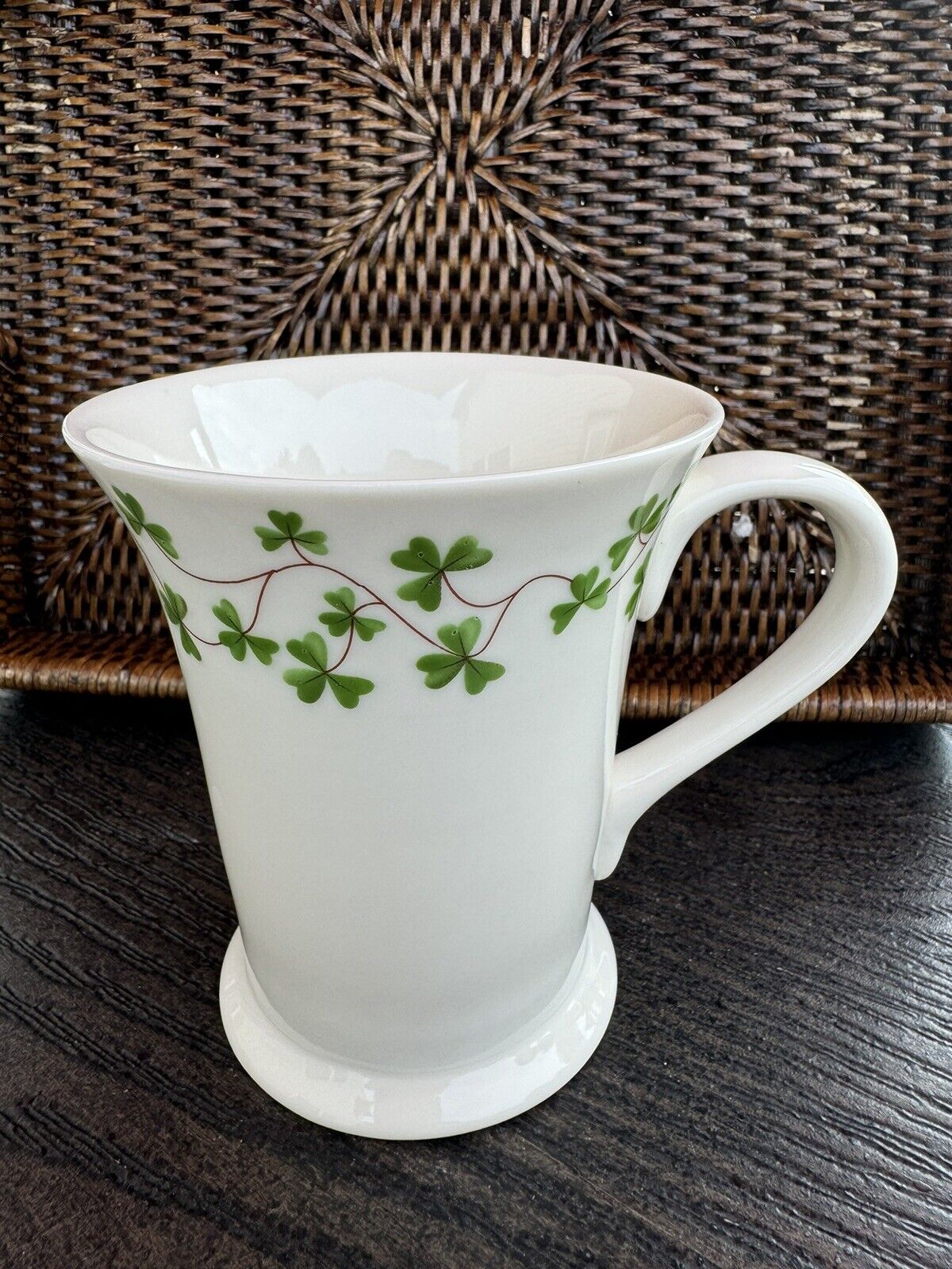 Shannon by Godinger  Irish Coffee Tea Fine Porcelain Cup Mug 4” Shamrock