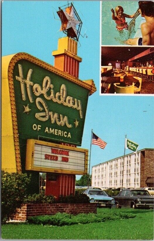 DES PLAINES, Illinois Postcard HOLIDAY INN HOTEL Touhy & Mannheim c1970s Unused