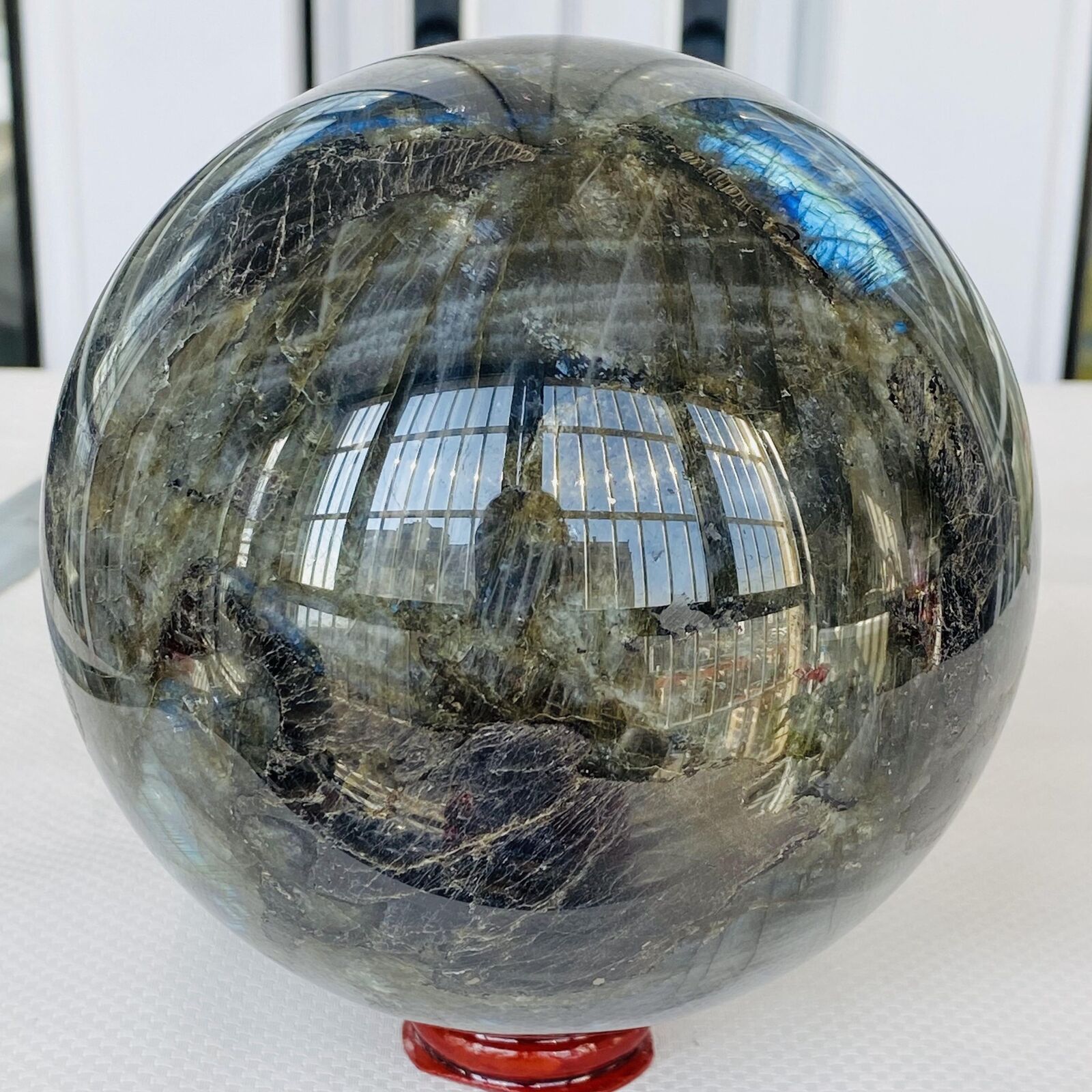2880g Natural labradorite ball rainbow quartz crystal sphere gem reiki healing