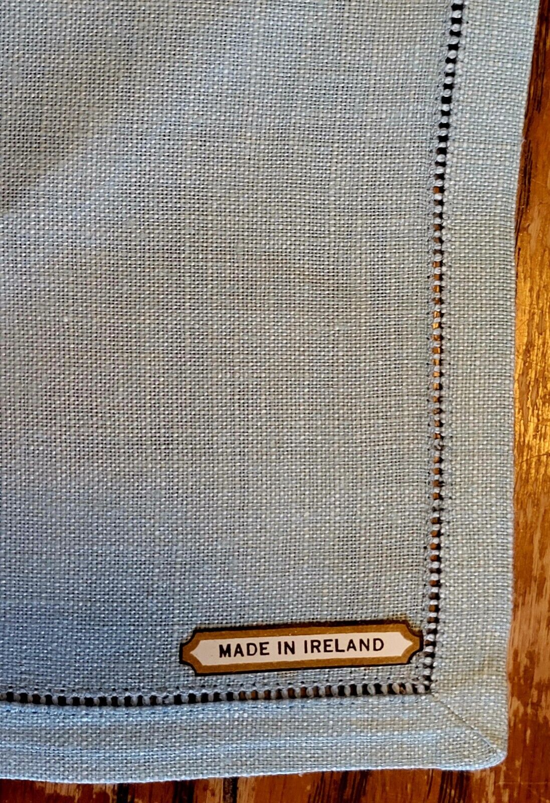 Old Irish Linen Napkins Blue. 12