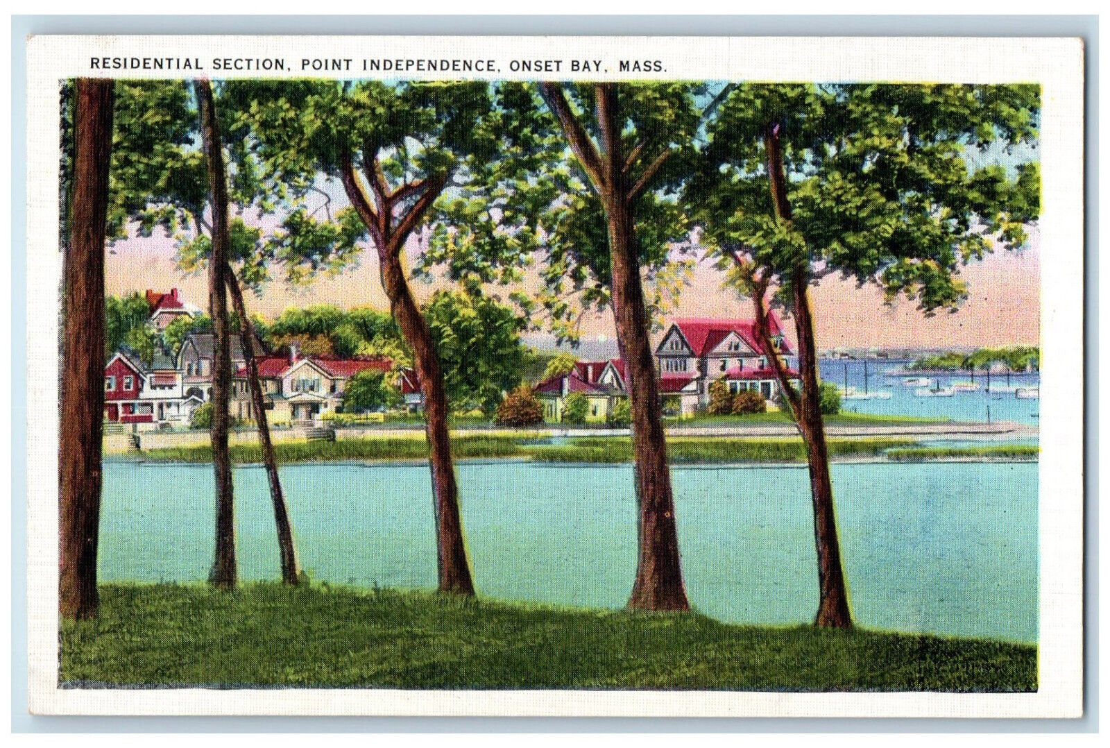 c1930's Residential Section Point Independence Onset Bay MA Postcard