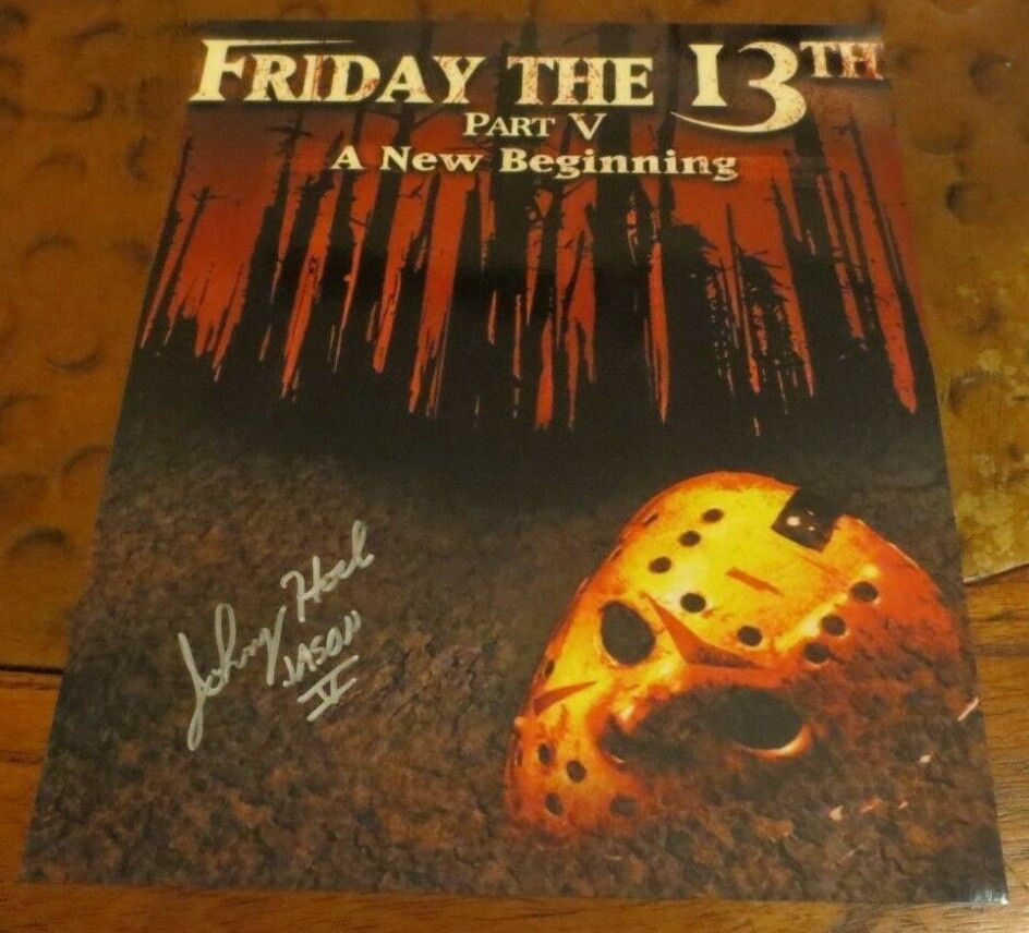Johnny Hock as Jason Vorhees Friday 13th Part V signed autographed photo Slasher