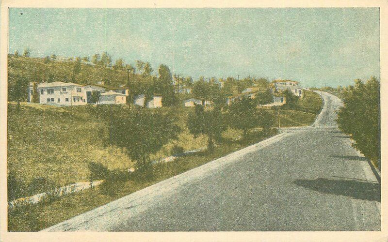 California Monterey Park 1930s City Street Scene Postcard 22-3210