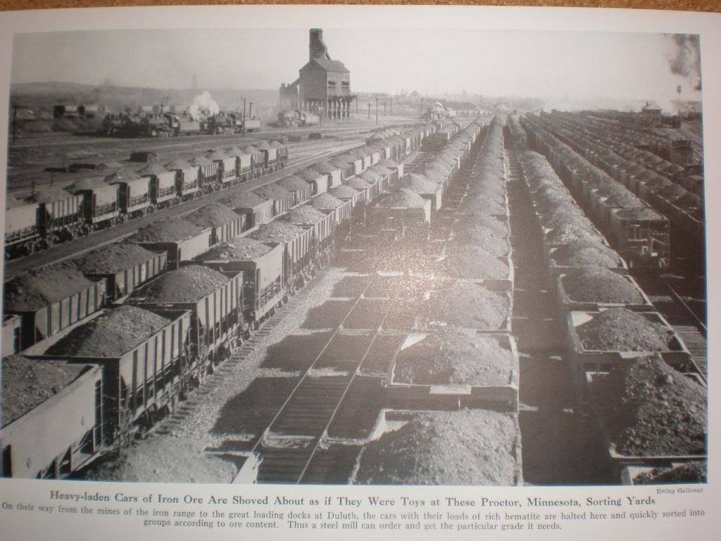 USA Minnesota Proctor Iron Ore Sorting Yards 1942 printed photo
